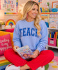 distressed teach sweatshirt model image