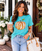 watercolor pumpkin tee model image
