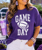 distressed game day football tee model image