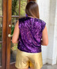  Hail Mary Game Day Patches Sequin Top - Purple/Mustard 