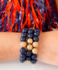  Dream On 3 Wood Bracelets - Navy/Gold 