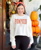  Distressed Pumpkin Spice Cropped Pullover 