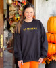  Embroidered Jack-O-Lantern Faces Sweatshirt 