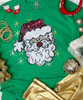 Faux Sequin Santa Face Graphic Shirt
