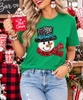 faux sequin snowman tee irish green model image close up