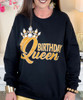 birthday queen sweatshirt black