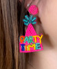 birthday party time earrings model