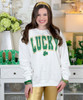 faux glitter lucky with shamrock tee