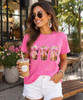 coffee with bow comfort colors shirt model image