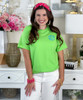 Monogrammed tee lime green