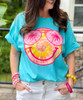 tie dye smile tee close up