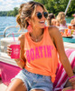boatin' comfort colors tank top model image