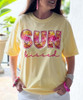 faux sequin sunkissed comfort colors tee close up