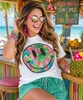 tropical smile graphic tee model 1