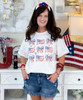 usa flags and bows tee