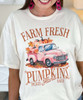 farm fresh pumpkins pink truck tee close up
