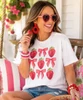 strawberries and bows graphic tee model image