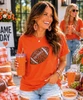 faux sequin football tee model image orange