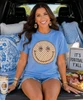 football checkered smile carolina blue model image