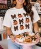 jack o lantern and bows tee model image close up