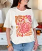 fall vibes pink leopard pumpkin tee close up