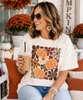 pumpkins and flowers graphic tee model image