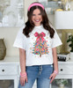 colorful christmas tree with bow shirt