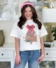 colorful christmas tree with bow shirt