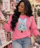 Blue Chinoiserie Christmas Tree Graphic Shirt