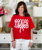 checkerboard teach with bow tee