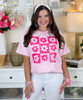 checkerboard flower tee