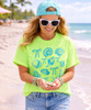 seashells and bows graphic tee neon lime