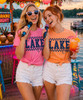 Distressed checkerboard lake tee group image