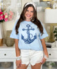 distressed navy anchor tee