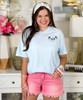 embroidered side bow crest tee