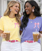 pocket watercolor pink bow tee group model