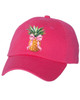 Pineapple With Pink Bow Unstructured Cap