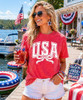usa with bow model image heather red