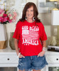 distressed god bless america flag tee