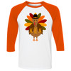 Monogrammed Turkey Graphic Raglan Tee - Orange