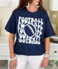 stacked football tee close up