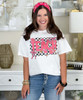 checkerboard teach with bows tee