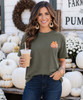 pocket faux jewel pumpkin tee model image