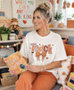 fall teach with pencil bow tee model image