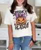 spooky season jack o lantern tee close up