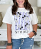 spooky ghost with bows tee close up