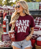 distressed game day graphic shirt model image