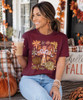 boho fall cross tee model image
