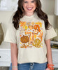 boho fall cross graphic tee close up