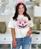 pink patchwork jack o lantern tee